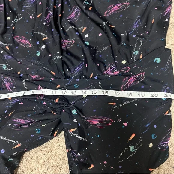 TORRID Asymmetrical One Piece Swimsuit Swim Dress Galaxy Celestial Sz 5X - Picture 12 of 13